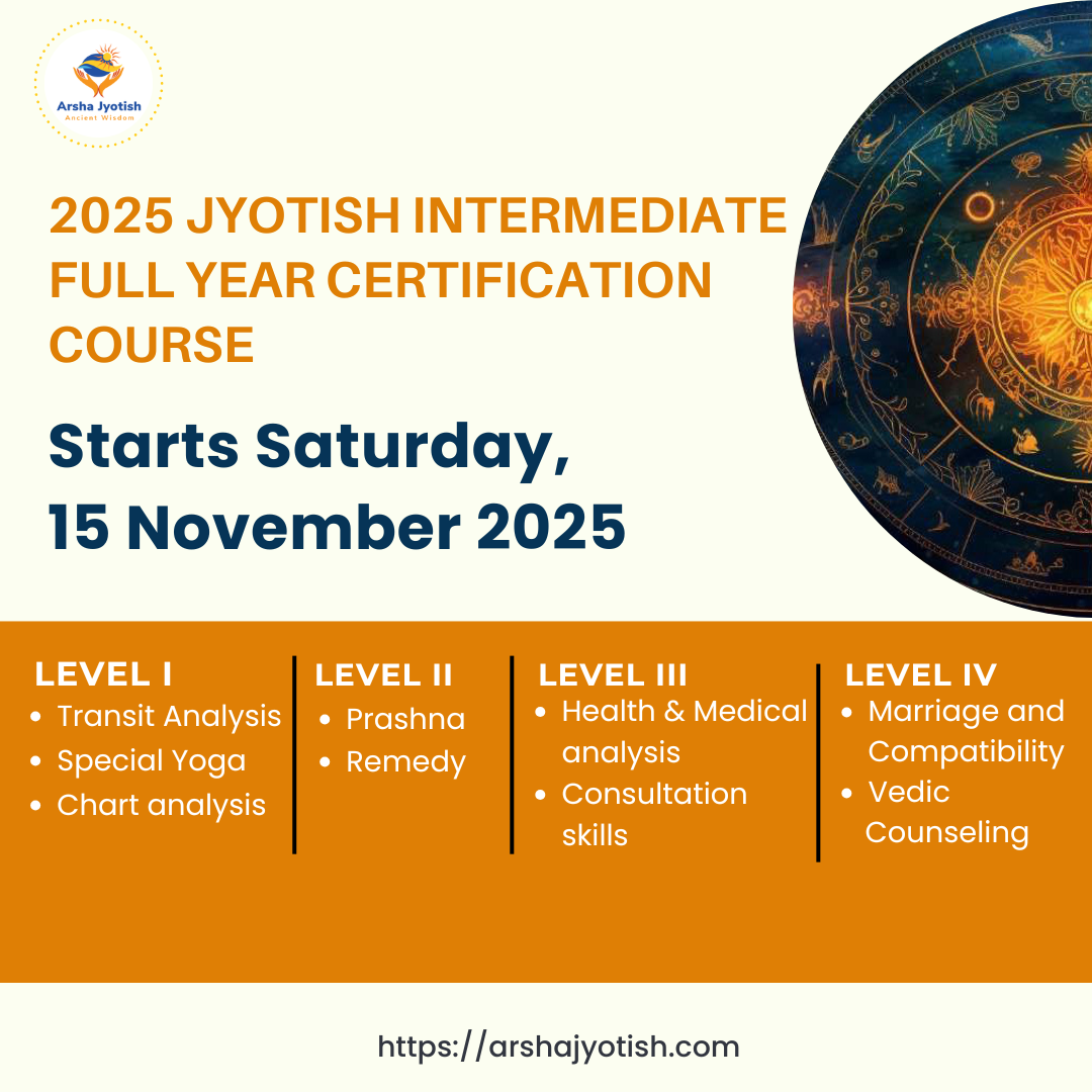 2025 Jyotish INTERMEDIATE Level full year Certification course