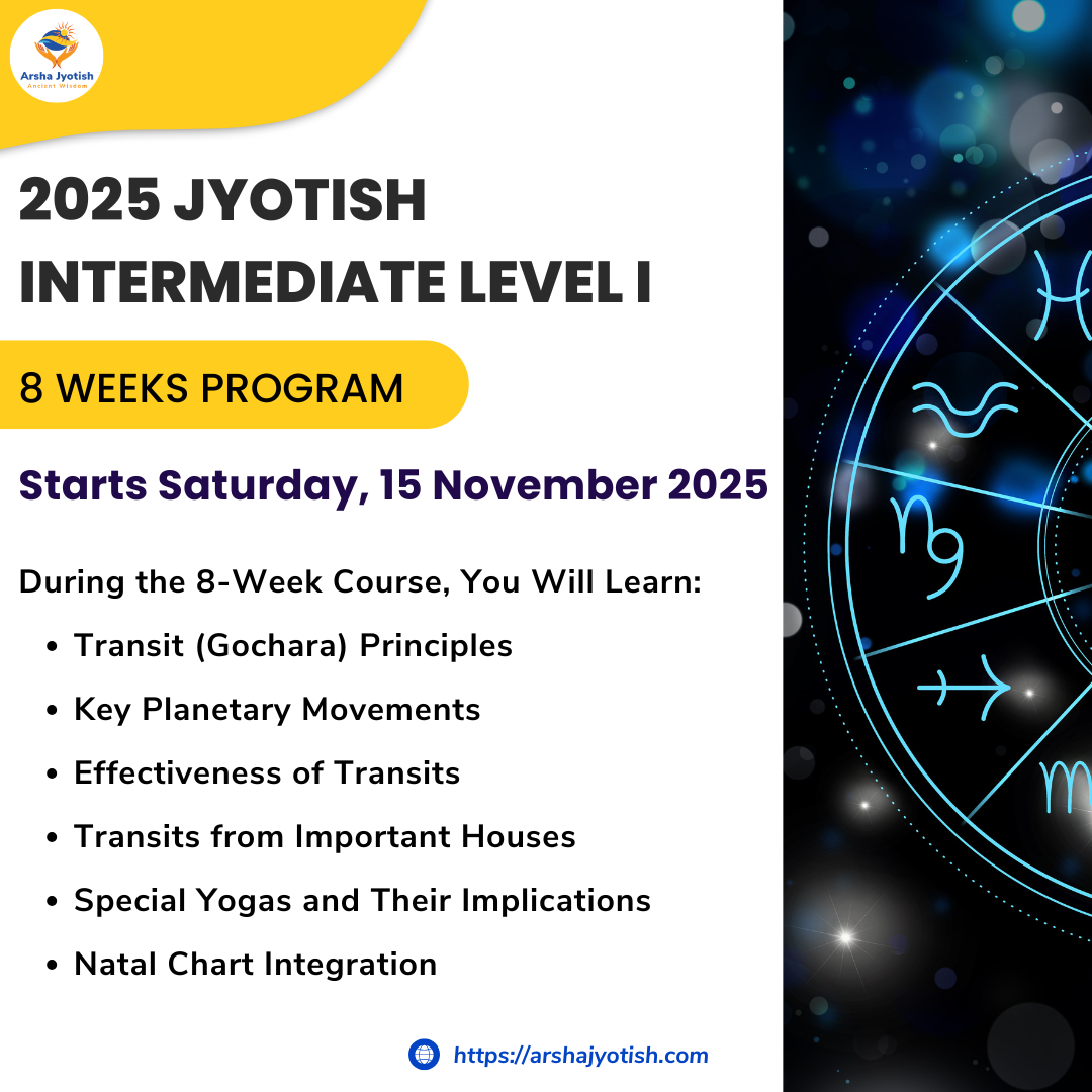 2025 Jyotish INTERMEDIATE Level I Certification course