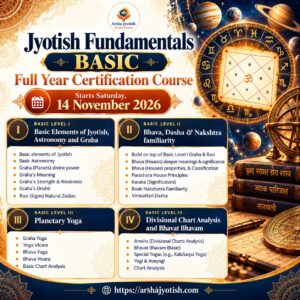 2026 Jyotish Fundamentals BASIC full year Certification course